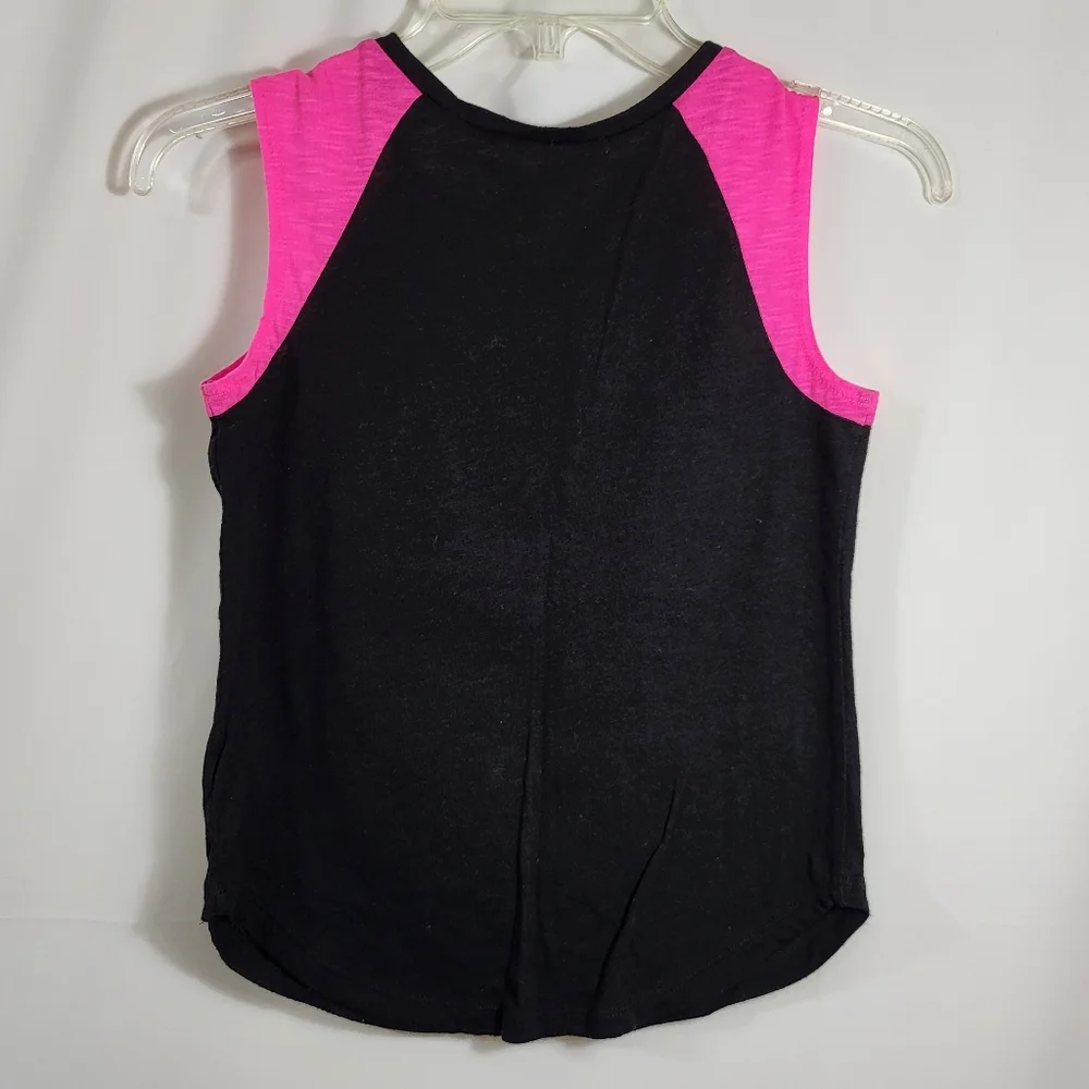 Justice black and pink tank  girls 12  #892